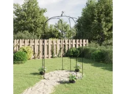 vidaXL Gartenbogen Schwarz Ø180x255 cm Stahl* New