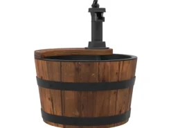 vidaXL Gartenbrunnen mit Pumpe 28x28x34,5 cm Massivholz Tanne* New