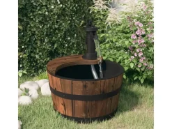 vidaXL Gartenbrunnen mit Pumpe 28x28x34,5 cm Massivholz Tanne* New