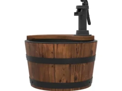 vidaXL Gartenbrunnen mit Pumpe 28x28x34,5 cm Massivholz Tanne* New