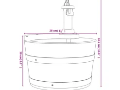 vidaXL Gartenbrunnen mit Pumpe 28x28x34,5 cm Massivholz Tanne* New