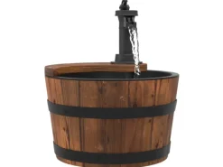 vidaXL Gartenbrunnen mit Pumpe 28x28x34,5 cm Massivholz Tanne* New