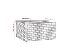 vidaXL Garten-Couchtisch Quadratisch 50x50x30 cm Poly Rattan 319857* Sale