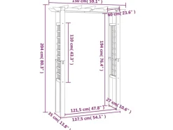 vidaXL Gartenlaube Rosenbogen 150 x 60 x 204 cm Holz Imprägniert* Discount