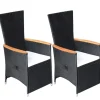 Sonnenliegen|vidaXL Garten-Liegestühle 2 Stk. mit Auflagen Poly Rattan Schwarz