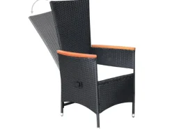 Sonnenliegen|vidaXL Garten-Liegestühle 2 Stk. mit Auflagen Poly Rattan Schwarz