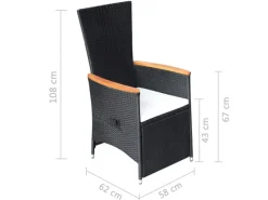 Sonnenliegen|vidaXL Garten-Liegestühle 2 Stk. mit Auflagen Poly Rattan Schwarz