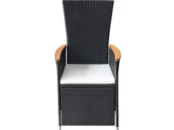 Sonnenliegen|vidaXL Garten-Liegestühle 2 Stk. mit Auflagen Poly Rattan Schwarz