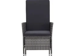 Sonnenliegen|vidaXL Garten-Liegestuhl mit Auflagen Poly Rattan Grau