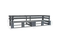 vidaXL Garten-Palettensofa 2-Sitzer Holz 276312* Hot