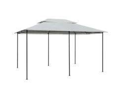 Gartenlauben|vidaXL Gartenpavillon mit Gardinen 4x3 m Weiß