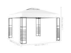 Gartenlauben|vidaXL Gartenpavillon 3x3 m Weiß Modell 11
