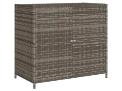 vidaXL Gartenschrank Grau 83x45x76 cm Poly Rattan* Outlet