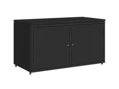 vidaXL Gartenschrank Schwarz 110x55x60,5 cm Poly Rattan* Hot