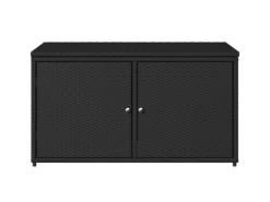 vidaXL Gartenschrank Schwarz 110x55x60,5 cm Poly Rattan* Hot