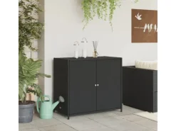 vidaXL Gartenschrank Schwarz 83x45x76 cm Poly Rattan*