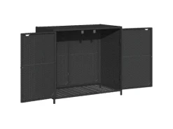 vidaXL Gartenschrank Schwarz 83x45x76 cm Poly Rattan*