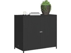 vidaXL Gartenschrank Schwarz 83x45x76 cm Poly Rattan*