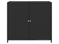 vidaXL Gartenschrank Schwarz 83x45x76 cm Poly Rattan*