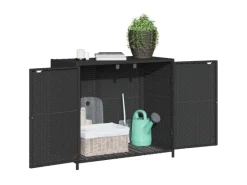 vidaXL Gartenschrank Schwarz 83x45x76 cm Poly Rattan*