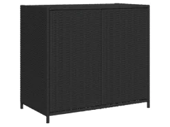vidaXL Gartenschrank Schwarz 83x45x76 cm Poly Rattan*