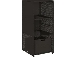 vidaXL Gartenschrank Schwarz 50x55x115 cm Poly Rattan* Discount