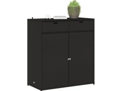 vidaXL Gartenschrank Schwarz 105x55x113 cm Poly Rattan* New