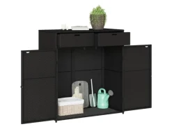 vidaXL Gartenschrank Schwarz 105x55x113 cm Poly Rattan* New