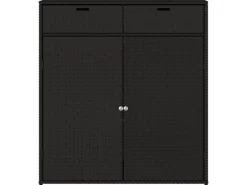 vidaXL Gartenschrank Schwarz 105x55x113 cm Poly Rattan* New