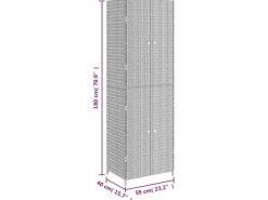 Outdoor-Spielzeug|Gartenschränke|vidaXL Gartenschrank Schwarz 59x40x180 cm Poly Rattan