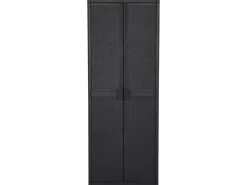 Besen|Gartenschränke|vidaXL Gartenschrank Schwarz 65x45x172 cm PP Rattan