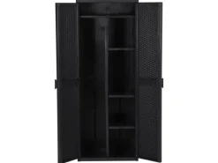 Besen|Gartenschränke|vidaXL Gartenschrank Schwarz 65x45x172 cm PP Rattan