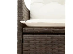 Gartenstühle|vidaXL Gartensessel mit Kissen 2 Stk. Stahl Verstellbar Braun Poly Rattan