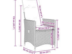 Gartenstühle|vidaXL Gartensessel mit Kissen 2 Stk. Stahl Verstellbar Braun Poly Rattan