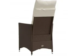 Gartenstühle|vidaXL Gartensessel mit Kissen 2 Stk. Stahl Verstellbar Braun Poly Rattan