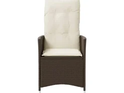 Gartenstühle|vidaXL Gartensessel mit Kissen 2 Stk. Stahl Verstellbar Braun Poly Rattan
