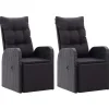 vidaXL Gartensessel mit Kissen 2 Stk. Verstellbar Schwarz Poly Rattan Stahl* Online