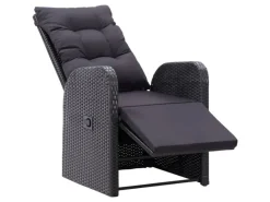 vidaXL Gartensessel mit Kissen 2 Stk. Verstellbar Schwarz Poly Rattan Stahl* Online