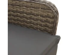 Gartenstühle|vidaXL Gartensessel Stahl Verstellbar mit Kissen Grau Poly Rattan