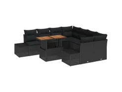 Outdoor Whirlpools|Kühlboxen|vidaXL Garten-Sofa-Set mit Speicher 9-Tlg Poly Rattan 3358683