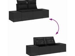 Outdoor Whirlpools|Kühlboxen|vidaXL Garten-Sofa-Set mit Speicher 9-Tlg Poly Rattan 3358683