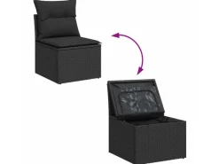 Outdoor Whirlpools|Kühlboxen|vidaXL Garten-Sofa-Set mit Speicher 9-Tlg Poly Rattan 3358683