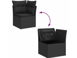 Outdoor Whirlpools|Kühlboxen|vidaXL Garten-Sofa-Set mit Speicher 9-Tlg Poly Rattan 3358683