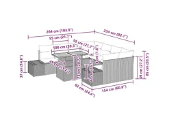 Outdoor Whirlpools|Kühlboxen|vidaXL Garten-Sofa-Set mit Speicher 9-Tlg Poly Rattan 3358683
