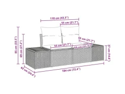 Outdoor Whirlpools|Kühlboxen|vidaXL Garten-Sofa-Set mit Speicher 9-Tlg Poly Rattan 3358683