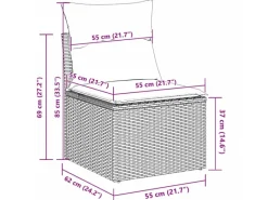 Outdoor Whirlpools|Kühlboxen|vidaXL Garten-Sofa-Set mit Speicher 9-Tlg Poly Rattan 3358683