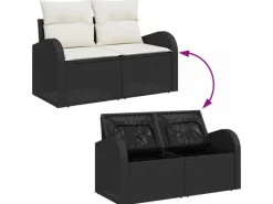 Outdoor Whirlpools|vidaXL Garten-Sofa-Set mit Speicher 9-Tlg Schwarz Poly Rattan 3358294