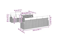 Outdoor Whirlpools|vidaXL Garten-Sofa-Set mit Speicher 9-Tlg Schwarz Poly Rattan 3358294