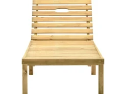 Auflagenboxen|vidaXL Garten-Sonnenliege mit Tisch und Auflage Kiefer Imprägniert Beige