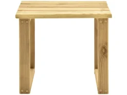 Auflagenboxen|vidaXL Garten-Sonnenliege mit Tisch und Auflage Kiefer Imprägniert Beige